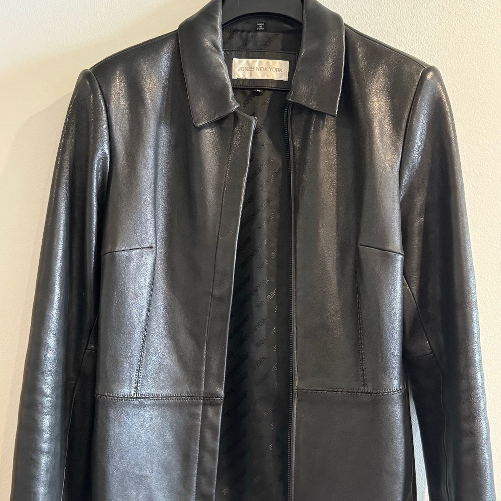Jones New York Black Leather Jacket
